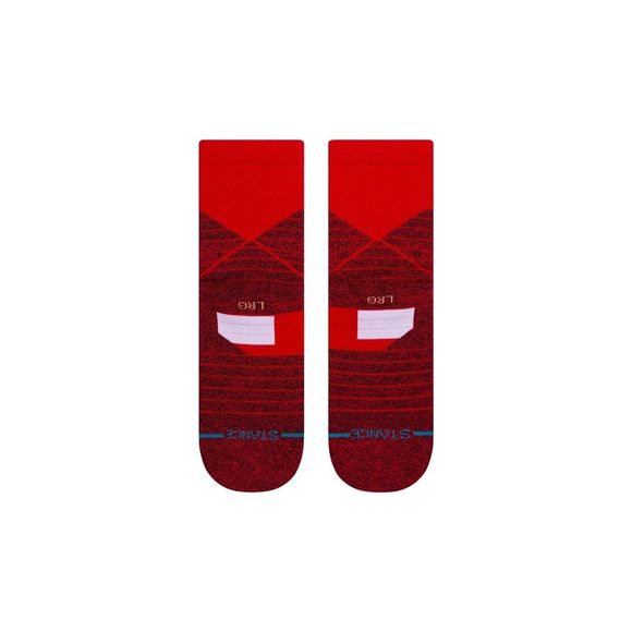 Stance Icon Sport QTR Training Gym Running Socks Feel 360 Infiknit Red Gray M - Picture 2 of 5